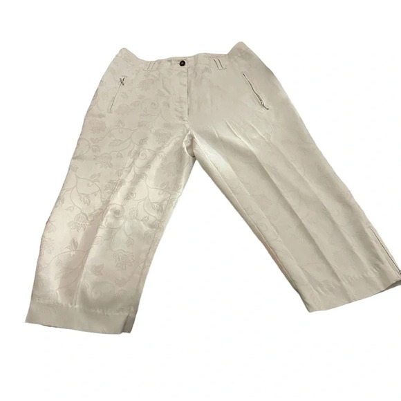Jamie Saddocj‎ Vintage Floral Design Golf Capri Pants 8 - Picture 1 of 4